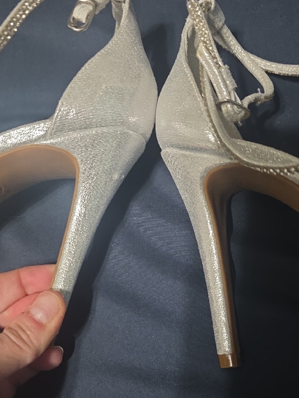 Jessica Simpson Silver Crystal Wrap Heels - Picture 11 of 13
